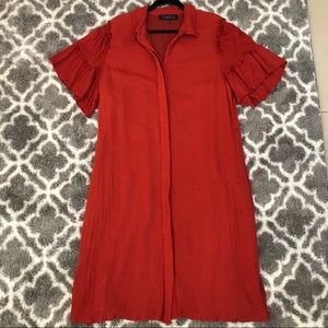 Eloquii orange button down dress